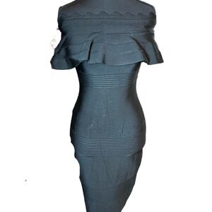 Black Off-Shoulder Bandage Dress